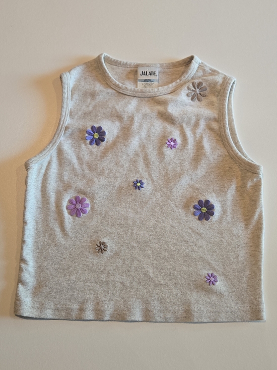 Other - Teen Cream Floral Appliqué Tank Top
